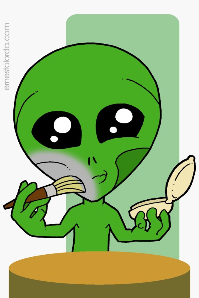 Aliens de verdes a grises