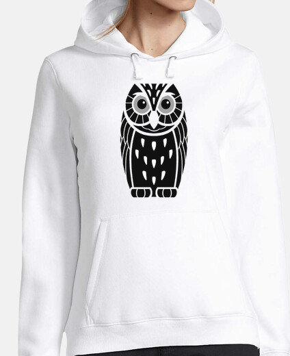 Sudadera con búho negro estampado