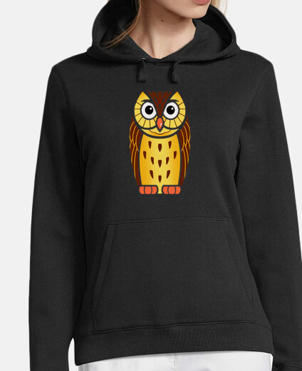 Sudadera con búho café estampado